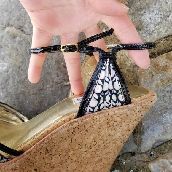 Steve Madden Lynbrook Cork Platform Wedge Sandals - Picture 8 of 12